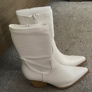 Vici White Heeled Boots